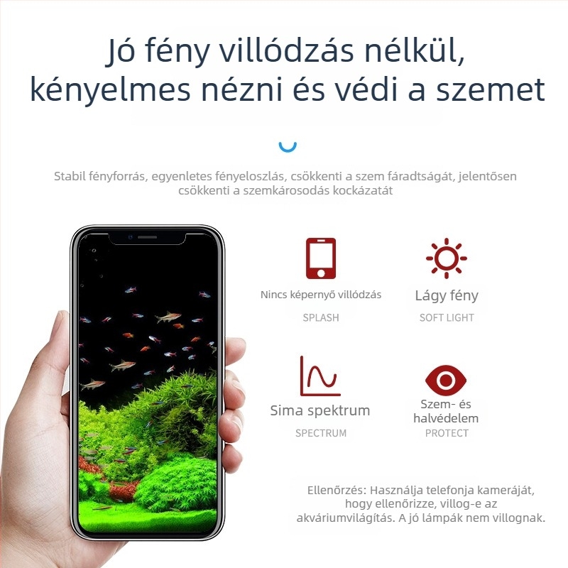 LED vízálló, teljes spektrumú akváriumvilágítás, víz alatti, T8, színváltó, nagy fényerő