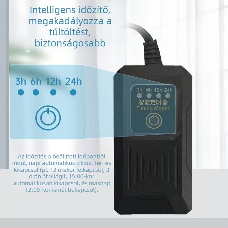 Akváriumi fertőtlenítő lámpa négyfokozatú időzítővel, automatikus ciklussal és növényvilággal