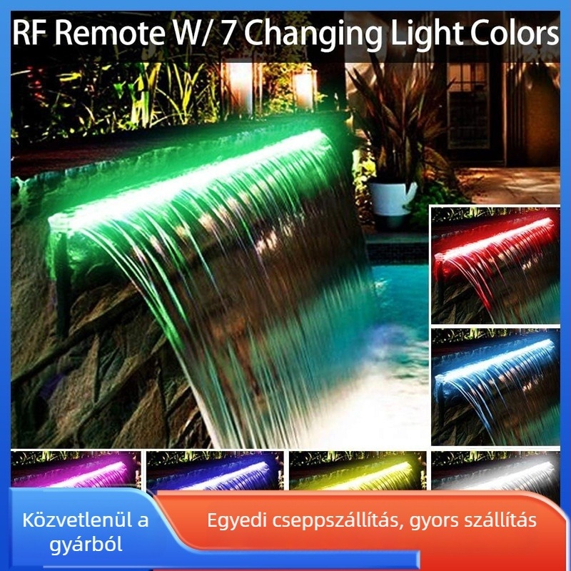 Rozsdamentes acél vízesés akvárium LED szalag kimenettel, vízálló 12V