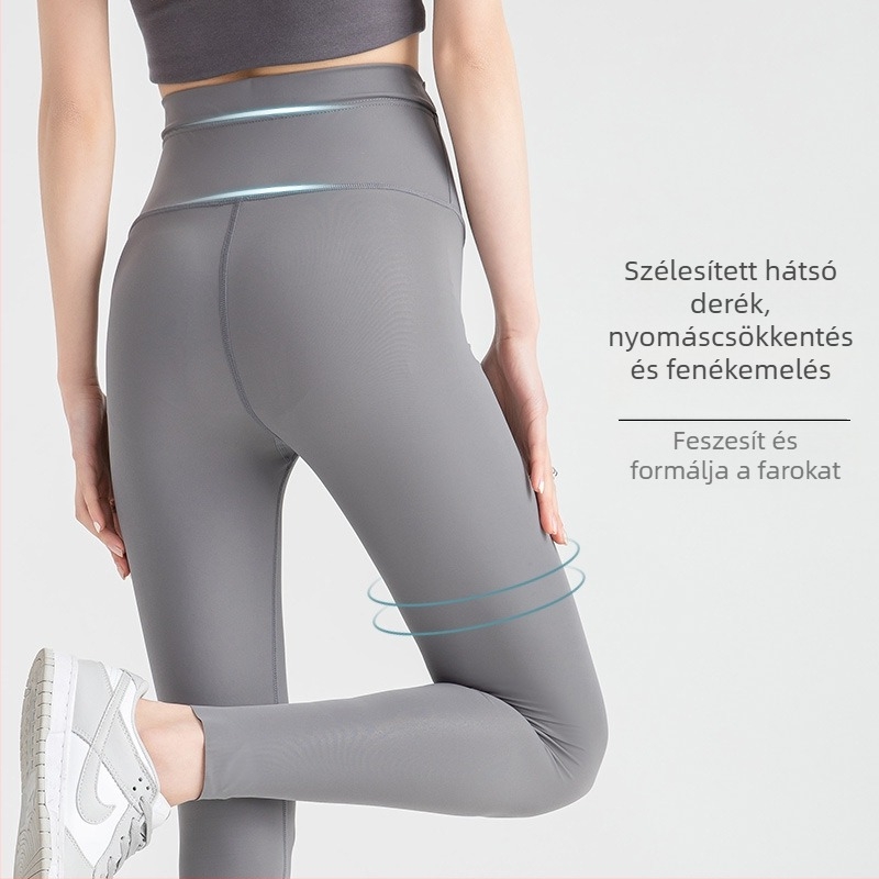 Kismama jóga leggings – vékony anyag, szoros fazon, Nylon 80–90% + Spandex <30%, nadrág hossz
