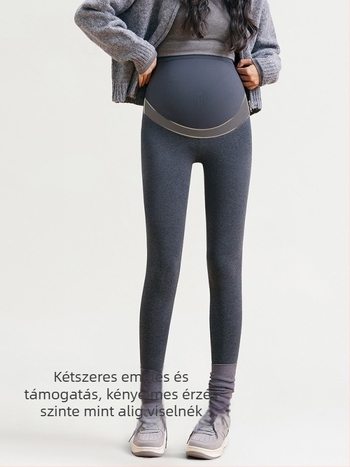 Kismama nadrág - magas derekú, hastámogatás, szűk szabás, viszkóz 90–95%, 9/10 hossz