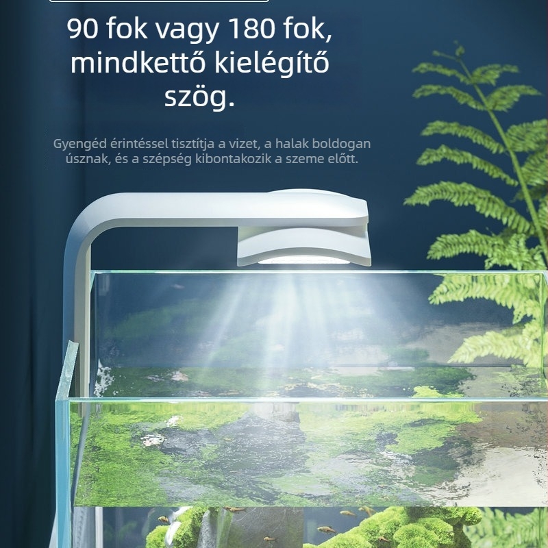 LED-akváriumi világítás vízi növényekhez, forgatható klips lámpa, kompakt, energiatakarékos