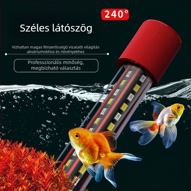 Víz alatti akváriumi világítás, vízálló, energiatakarékos, RGB háromszínű, 8 LED-es