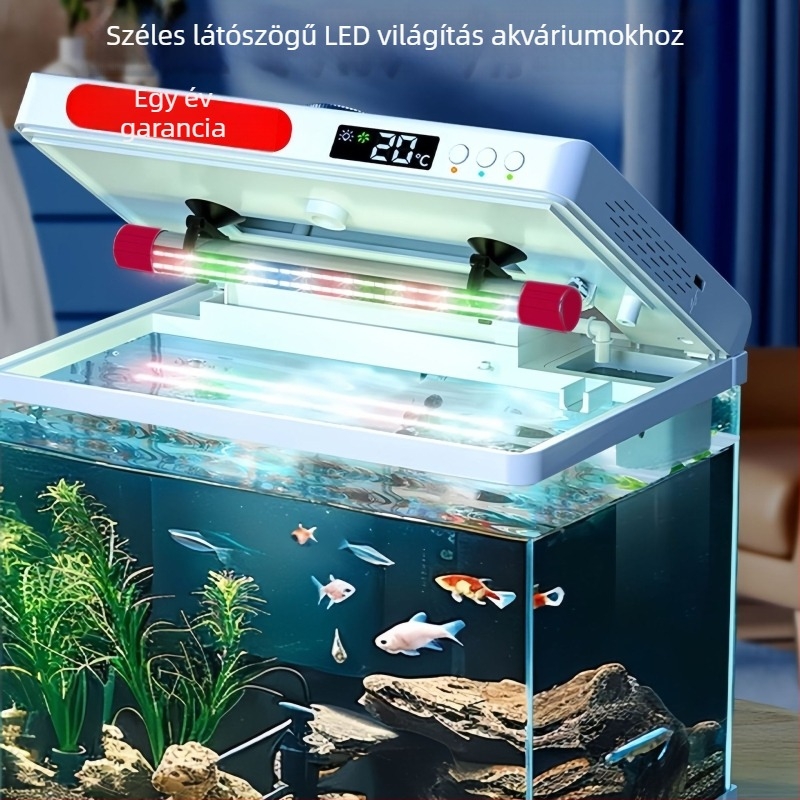 Víz alatti akváriumi világítás, vízálló, energiatakarékos, RGB háromszínű, 8 LED-es