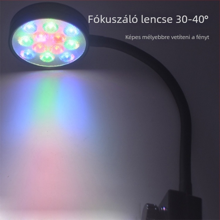Guanghai 9W alumínium LED akvaráriumi világítás tengeri korallokhoz, teljes spektrum, feltöltő fény