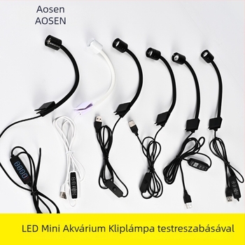 Állítható fókuszú akváriumi LED világítás, 6W, ABS ház, 500 g