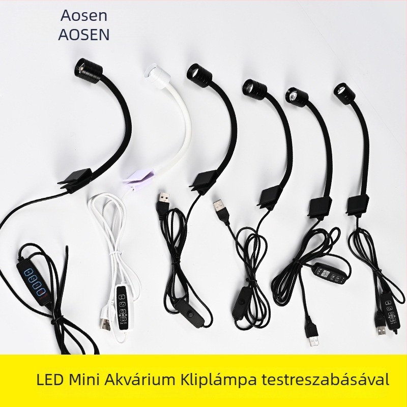 Állítható fókuszú akváriumi LED világítás, 6W, ABS ház, 500 g