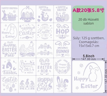 PET Húsvéti Kivágott Festő Sablon Medálhoz (Anyag: PET; Importálás: Nem; IP Engedély: Nem; Licencelhető Magáncímke: Nem)