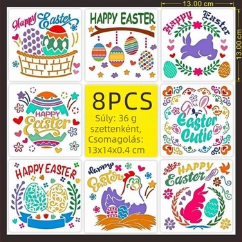 PET Húsvéti Kivágott Festő Sablon Medálhoz (Anyag: PET; Importálás: Nem; IP Engedély: Nem; Licencelhető Magáncímke: Nem)