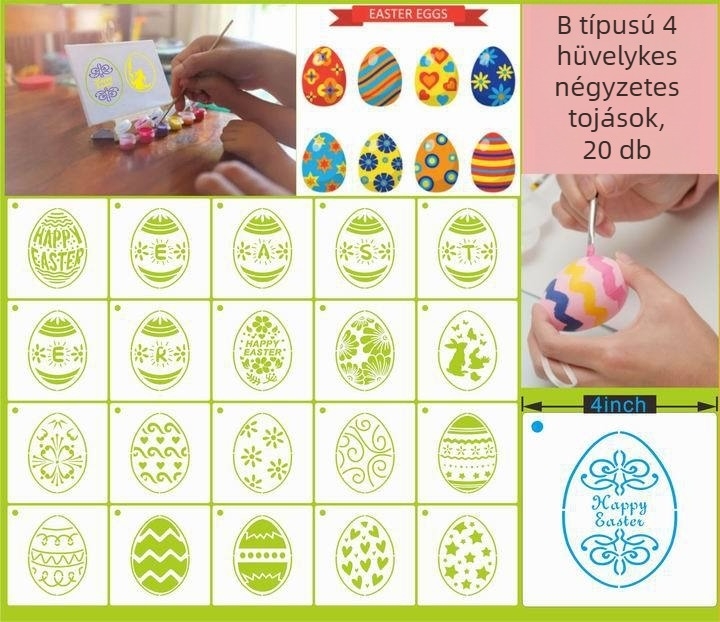 PET Húsvéti Kivágott Festő Sablon Medálhoz (Anyag: PET; Importálás: Nem; IP Engedély: Nem; Licencelhető Magáncímke: Nem)