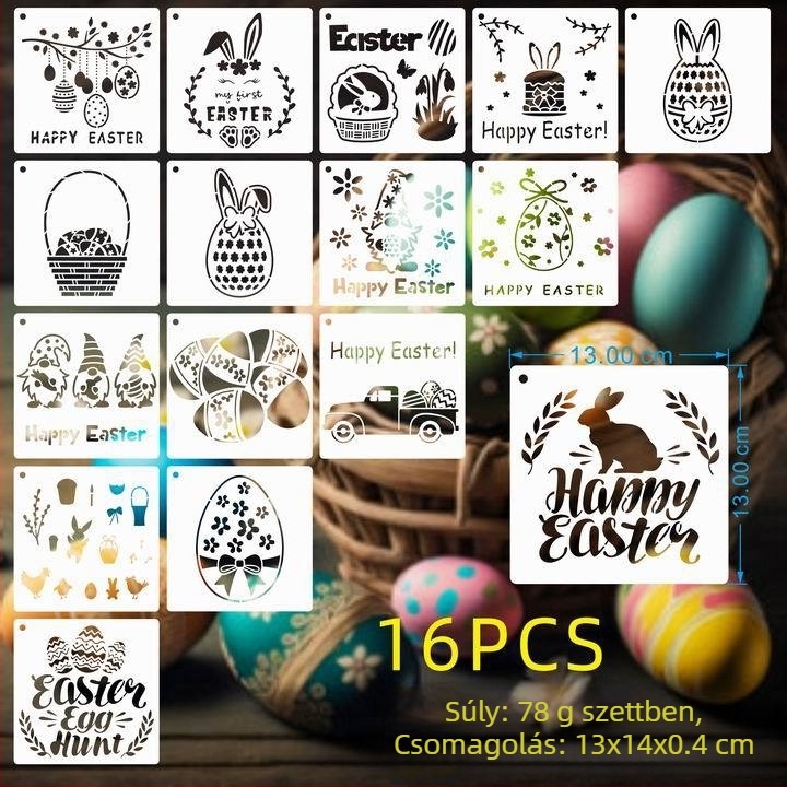 PET Húsvéti Kivágott Festő Sablon Medálhoz (Anyag: PET; Importálás: Nem; IP Engedély: Nem; Licencelhető Magáncímke: Nem)