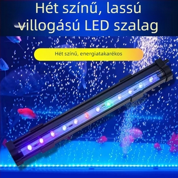 USB-s LED buborékvilágítás akváriumhoz, RGB színváltó, víz alatti dekoratív világítás