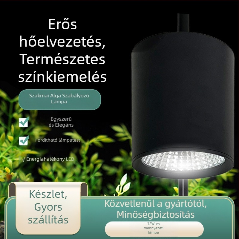 COB LED akvárium LED downlight alumínium ötvözet testtel, spektrum közel a természetes fényhez (12W, 550 g, világítás)