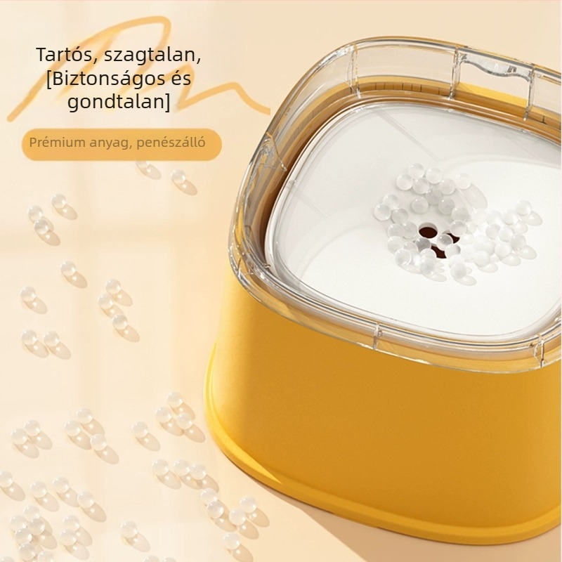 Úszó kutya itatótál – Bichon Frisé, cseppmentes itatás, úszó vízadagoló