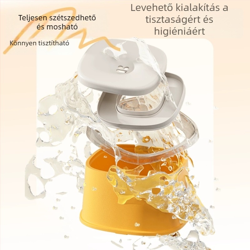 Úszó kutya itatótál – Bichon Frisé, cseppmentes itatás, úszó vízadagoló