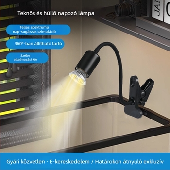 Teknős basking lámpa állvány UVB teljes spektrum, kalcium-kiegészítés és fűtő lámpa, 25W/50W