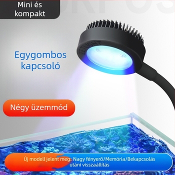 Jiguang M1 algás akváriumi LED-fény — sós vízhez, teljes spektrumú fény korallok és vízi növények számára, klip-es lámpa