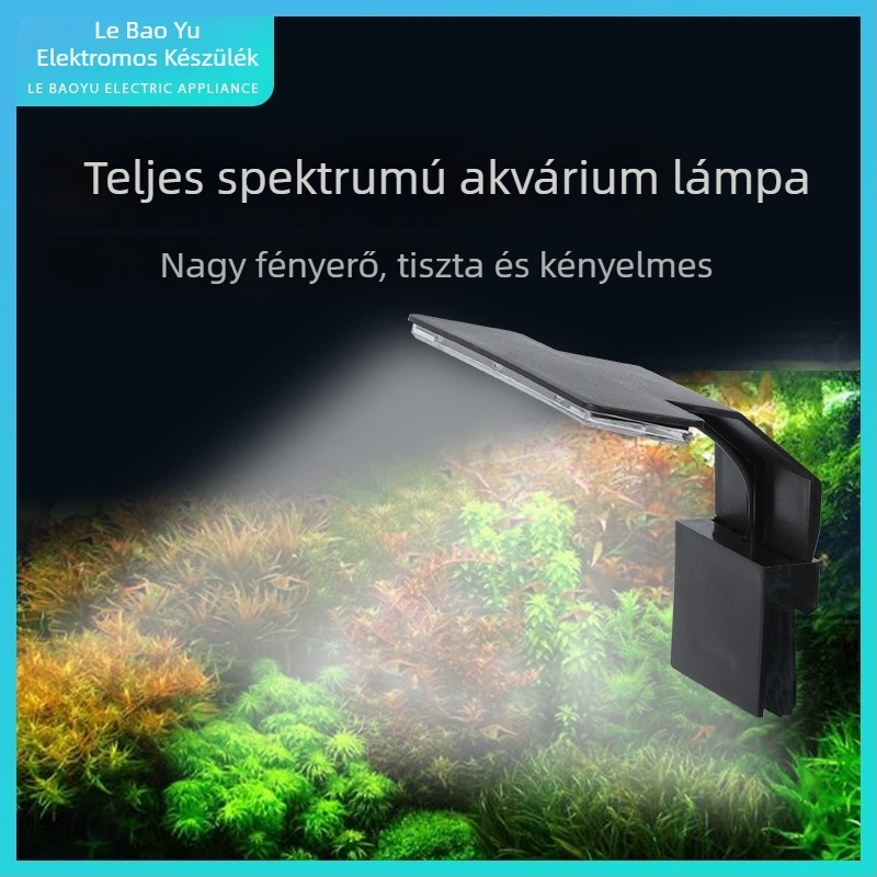 Lebao Fish vízálló LED akváriumi lámpa, teljes spektrummal, clip-on növényes akváriumokhoz
