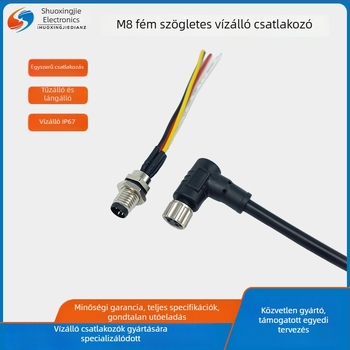 M8 90 fokos vízálló csatlakozó inkubációs berendezésekhez és növénytermesztési világításhoz | 2-3 vezető | szigetelés: nylon/PVC | Márka Sxj