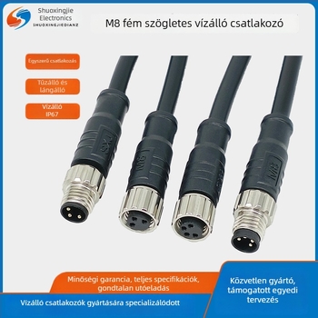 M8 90 fokos vízálló csatlakozó inkubációs berendezésekhez és növénytermesztési világításhoz | 2-3 vezető | szigetelés: nylon/PVC | Márka Sxj