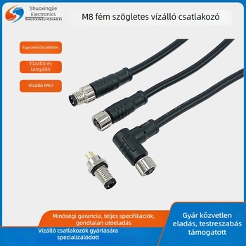 M8 90 fokos vízálló csatlakozó inkubációs berendezésekhez és növénytermesztési világításhoz | 2-3 vezető | szigetelés: nylon/PVC | Márka Sxj