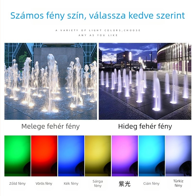 SV-PQ víz alatti LED medencevilágítás, 24V, IP68, öntött alumínium ház, 6 LED-dióda