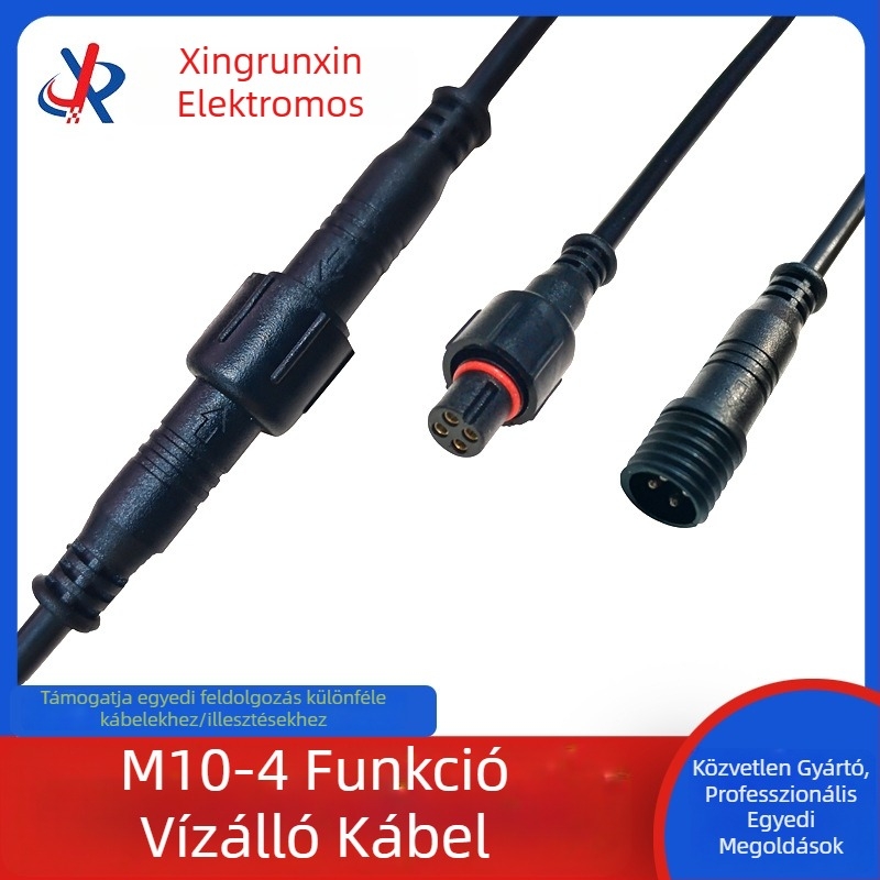 M10 4-vezetékes vízálló csatlakozó, női–hím LED dugaszoló csatlakozó medencei berendezésekhez
