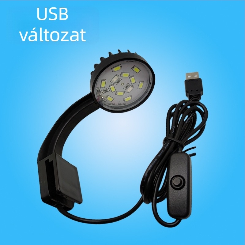 USB klipszes LED akváriumi fény növényes akváriumhoz, 3W műanyag test