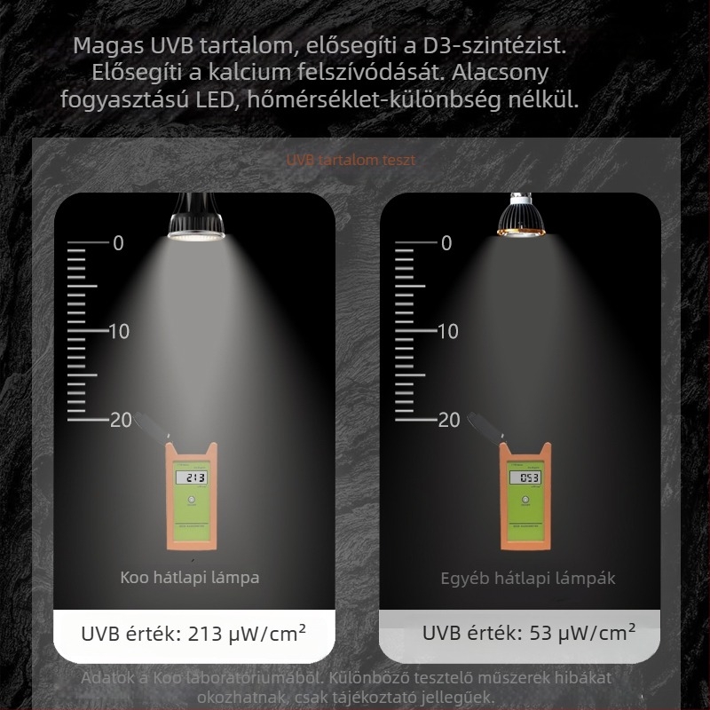 Teknős napozó lámpa, teljes spektrums UVB-UV-A hüllőlámpa E7 időzítővel