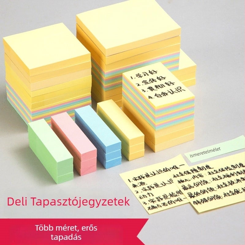 Deli ragasztós jegyzetek, ragasztásra kész, 45 g, papír borítás, minimális rendelés 1