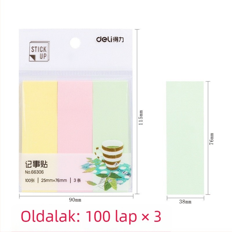 Deli ragasztós jegyzetek, ragasztásra kész, 45 g, papír borítás, minimális rendelés 1