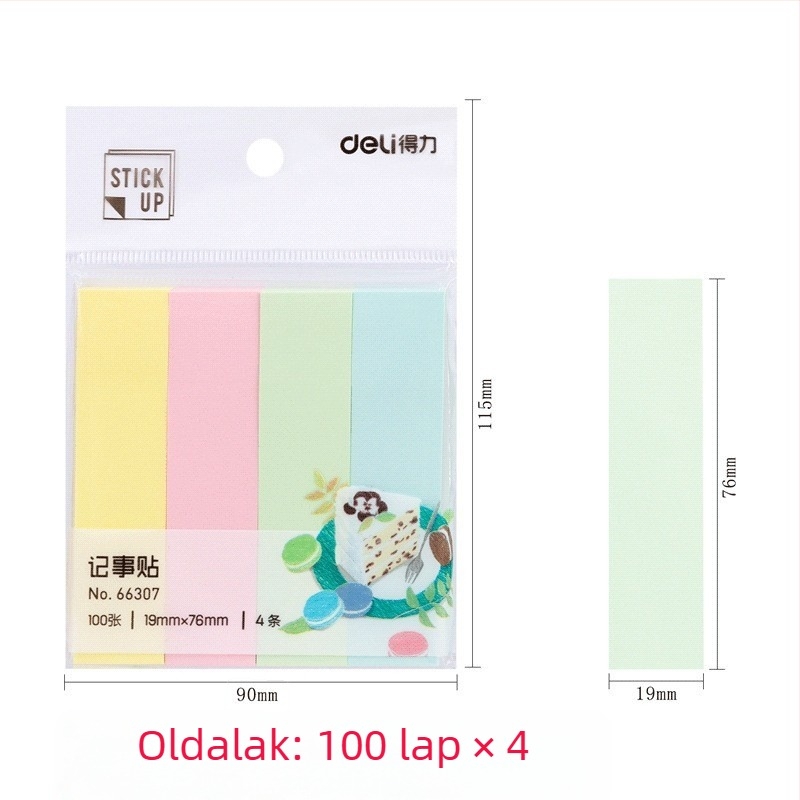 Deli ragasztós jegyzetek, ragasztásra kész, 45 g, papír borítás, minimális rendelés 1