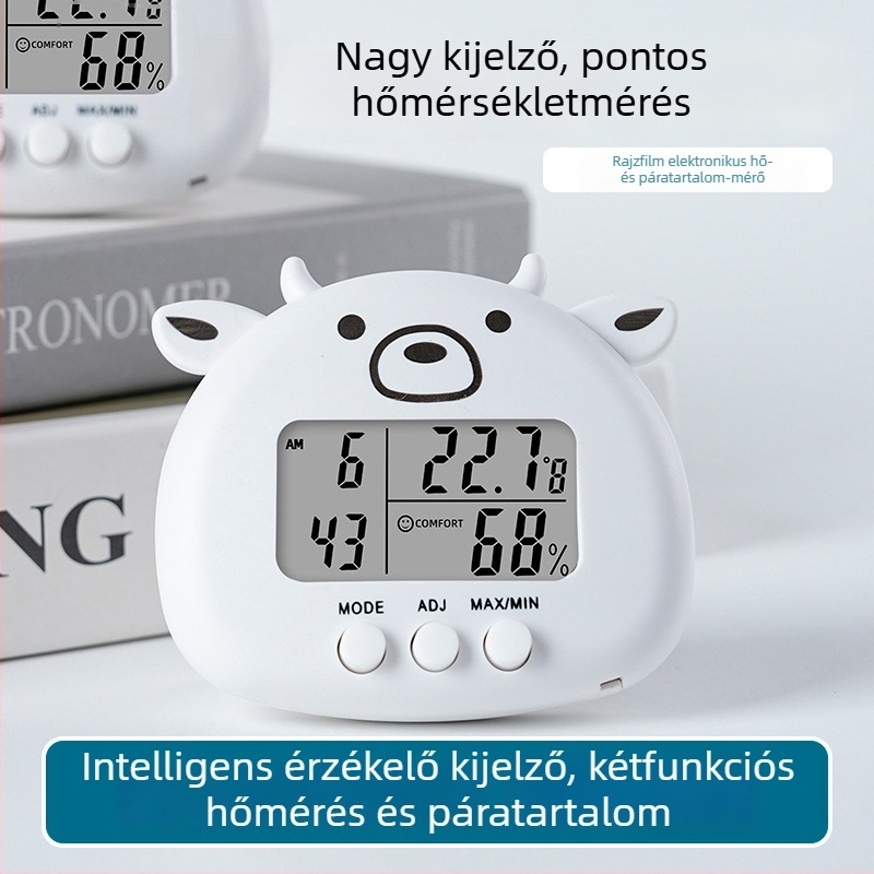 YGANO helyiséghőmérő – tartomány -9,9°C-tól 50°C-ig, felbontás 1°C, feldolgozás és testreszabás elérhető