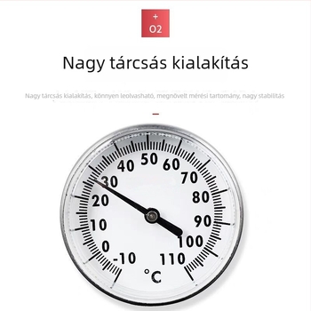 Rozsdamentes acélból készült mechanikus ételhőmérő szenzorral – kávéhoz, tejjel készített teához, folyadékokhoz és mély sütéshez