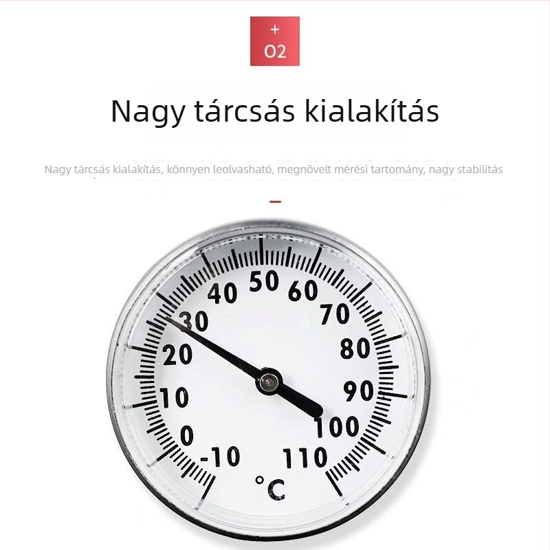Rozsdamentes acélból készült mechanikus ételhőmérő szenzorral – kávéhoz, tejjel készített teához, folyadékokhoz és mély sütéshez