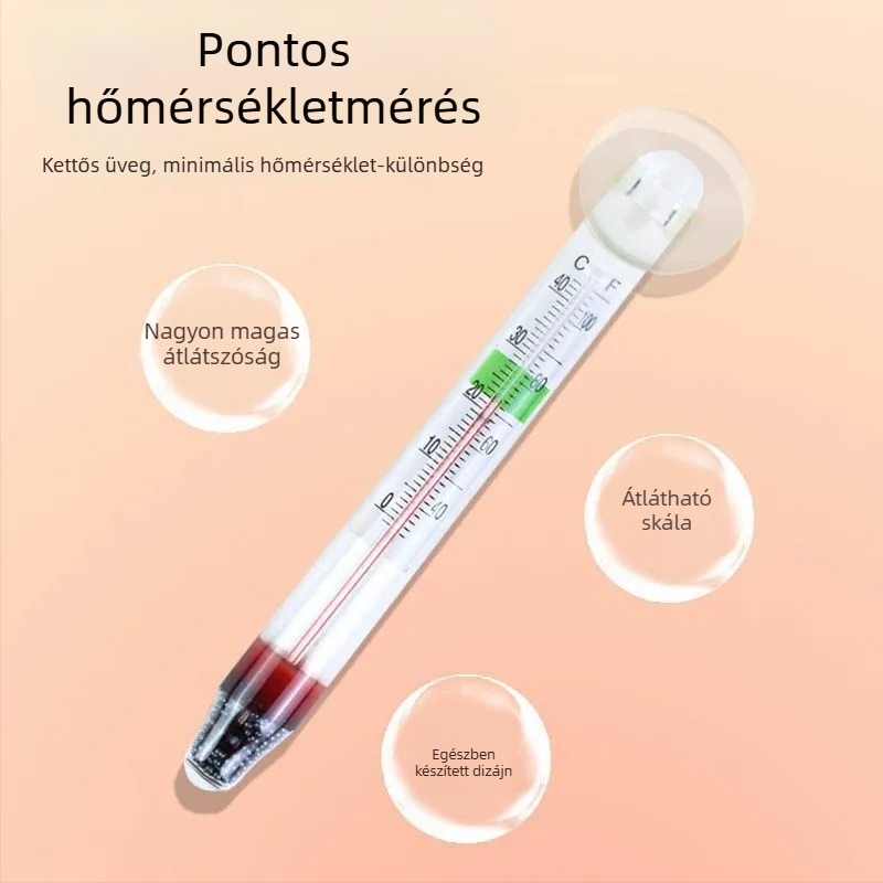 Long He víztermometer szívókapoccsal – vízálló beépített kialakítás, 1 fokos felbontás