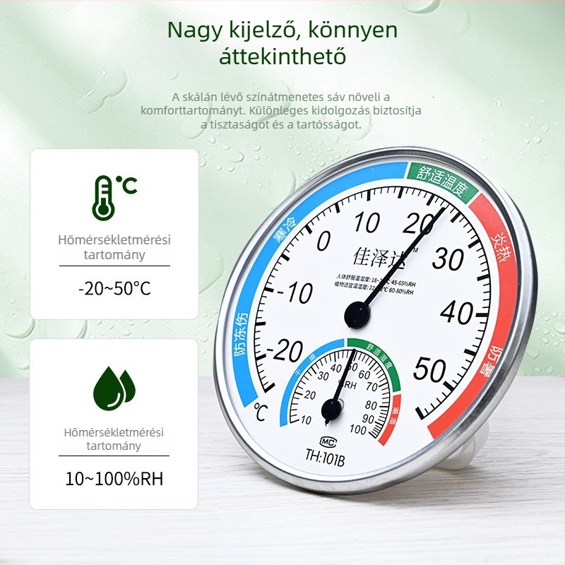 Zhuo Guan beltéri higrométer – kiváló pontosságú beltéri hőmérséklet- és nedvességmérő, otthoni használatra, tartomány -30…50 °C