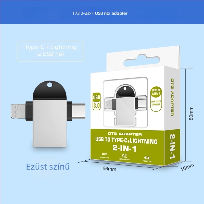 Pinyue három az egyben OTG-átalakító Apple Type-C eszközökhöz — Modell T73-t69