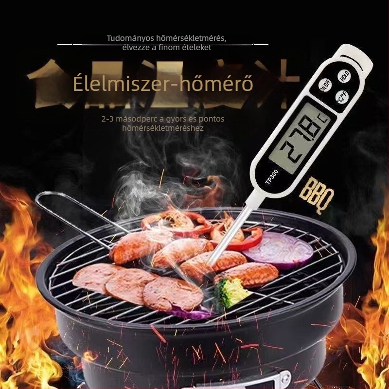 Élelmiszer-hőmérő, nagy pontosságú érzékelővel, bébi tejéhez és konyhai használatra – sütéshez és fritéshez, víz- és olajhőmérséklet mérésére