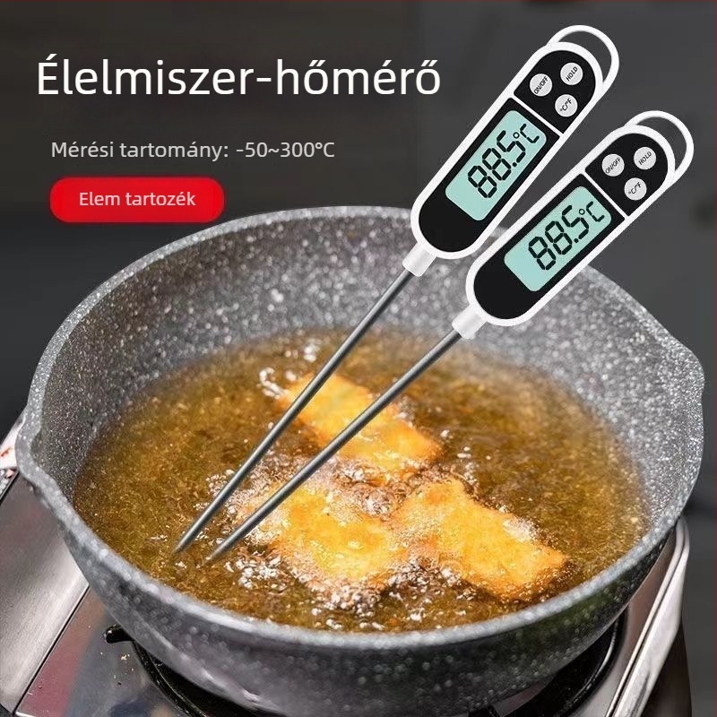 Élelmiszer-hőmérő, nagy pontosságú érzékelővel, bébi tejéhez és konyhai használatra – sütéshez és fritéshez, víz- és olajhőmérséklet mérésére