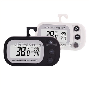 Hűtőszekrény hőmérő, digitális kijelző, kettős Celsius/Fahrenheit skála, 0.1°C felbontás, HAPCLOCK