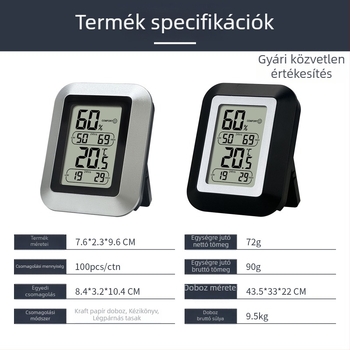 Hőmérséklet- és páratartalom-mérő baba- és háziállat-tároló fagyasztóhelyiséghez, egyetlen képernyőn a maximális és minimális hőmérséklet és páratartalom megjelenítésével