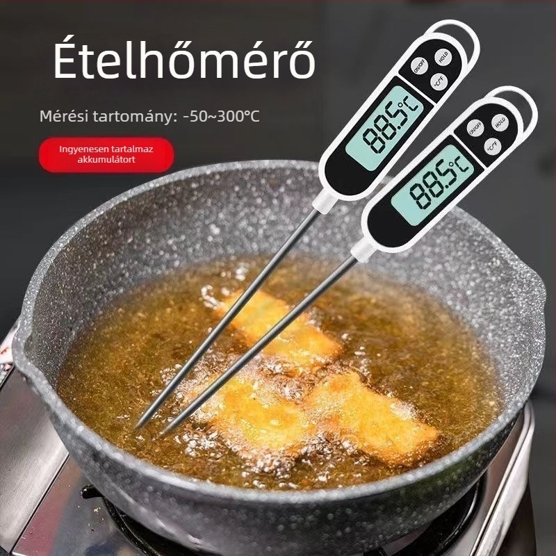Sondás hőmérő bébi tejhez, konyhai használatra, nagy pontosságú, többfunkciós a víz és az olaj hőmérsékletéhez