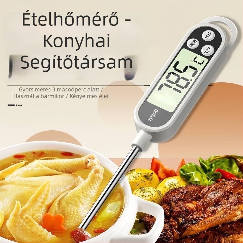 Sondás hőmérő bébi tejhez, konyhai használatra, nagy pontosságú, többfunkciós a víz és az olaj hőmérsékletéhez