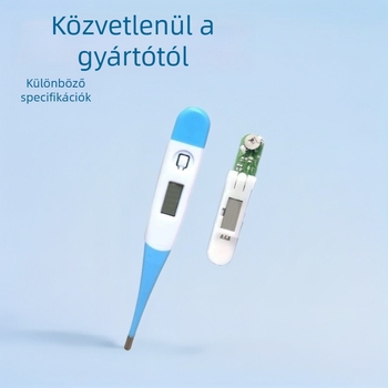 Digitális étel- és víztermometer, °F és °C méréssel, 10 másodperces leolvasás, otthoni használatra, lágy és kemény heggyel.