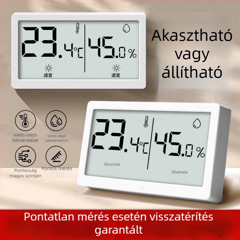 Otter higrométer és beltéri hőmérő, falra szerelhető, babaszobába, hőmérséklet- és páratartalom monitor