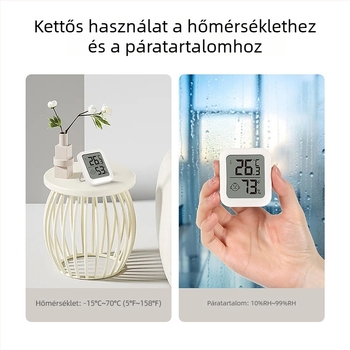 FaSoLa belső hygrométer mosolygó kijelzővel, elektronikus hőmérséklet- és páratartalom-mérő, nagy pontossággal (-15°C–70°C)
