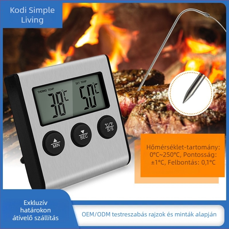 Élelmiszer-hőmérő Cody's simple home, 1°C pontosság, 100 db a dobozban