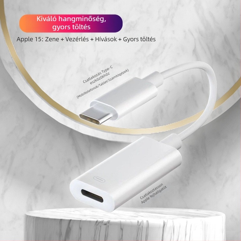 Fejhallgató adapter, modell 15, kompatibilis az Apple 15 sorozattal