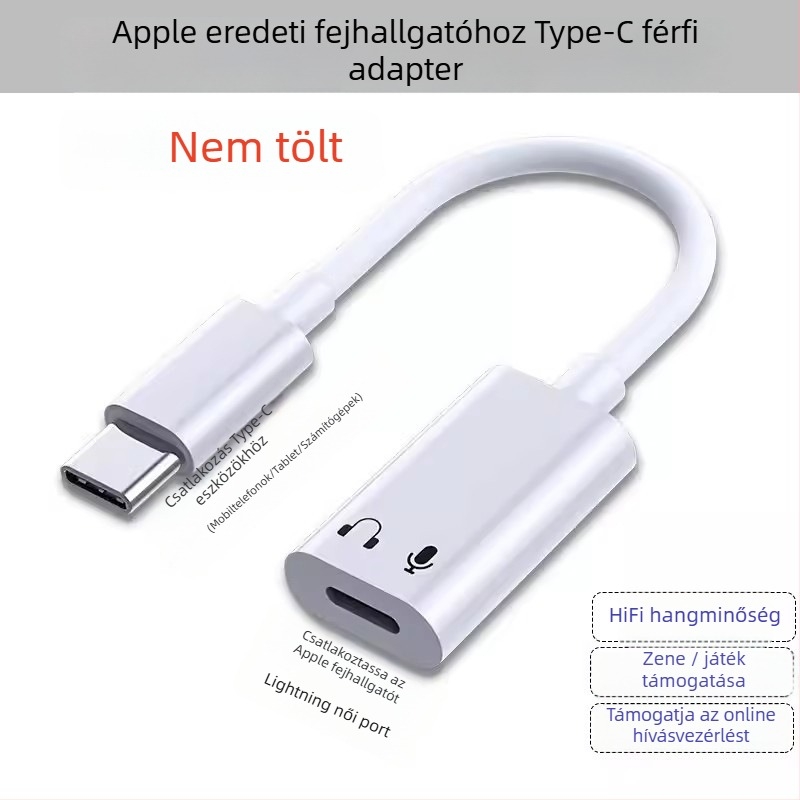 Fejhallgató adapter, modell 15, kompatibilis az Apple 15 sorozattal